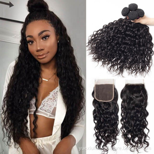 Wholesa Silky Thicky  9A 10A 12A Grade 1 donor 100% Virgin Brazilian Human Hair Bundles with Lace Closure for Black Women